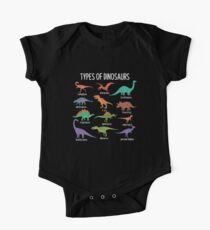 Types Of Dinosaurs T-Shirt Dino Identification Tee One Piece - Short Sleeve