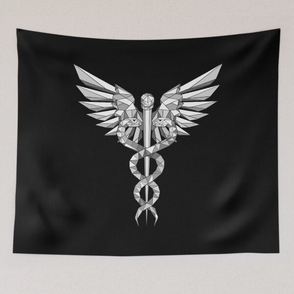 Item preview, Gray polygonal Caduceus symbol designed and sold by Blackmoon9.
