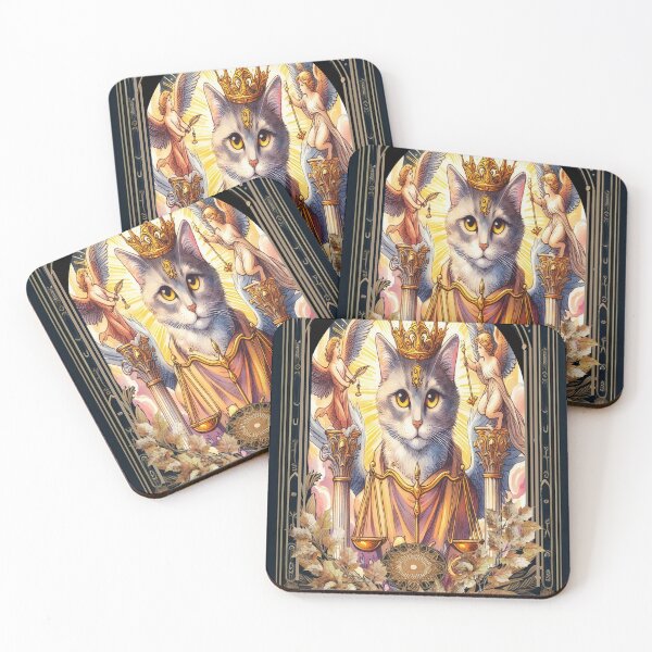Item preview, CAT TAROT: JUSTICE designed and sold by Venta Mix  JellycientArt.