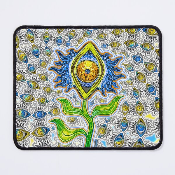 Item preview, EyeplantFlamingVortex-BlueYellow designed and sold by Klaus Bremner (Autotelic Art).