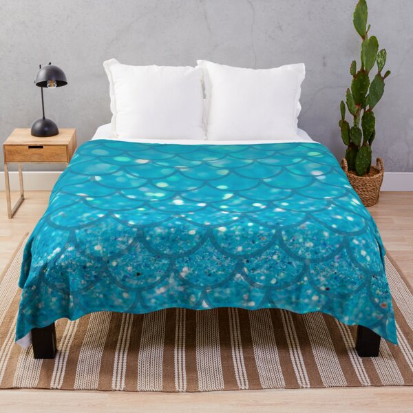 Item preview, Aqua Blue Glittery Shimmering Mermaid Scales designed and sold by SeaStarMermaids.