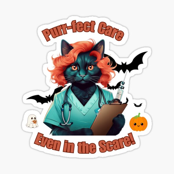 Item preview, Spooky Scrub Cat: Purr-fessional Care designed and sold by tramstraffic.