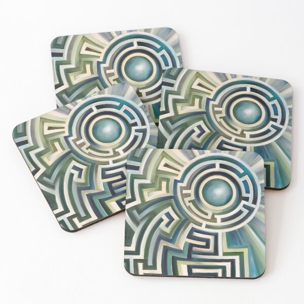 Item preview, Contemporary Style  Blue Greek Key Abstract designed and sold by Tamas Das.