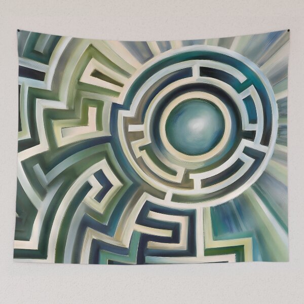 Item preview, Contemporary Style  Blue Greek Key Abstract designed and sold by Tamas Das.