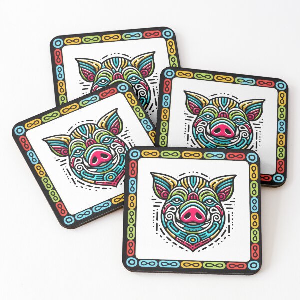 Item preview, Tribal Haida Chinese Horoscope Pig Design designed and sold by TribalioDesigns.