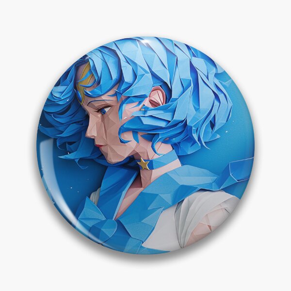 Item preview, Papercraft-Style Blue Warrior Maiden designed and sold by SmirkingDesigns.