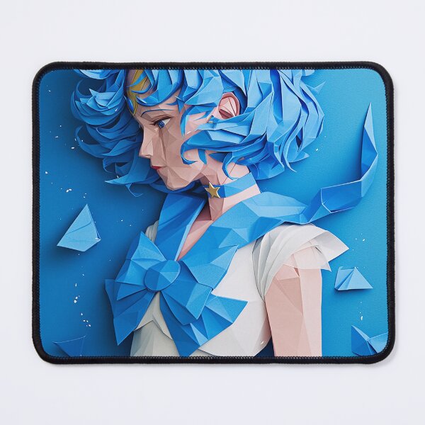 Item preview, Papercraft-Style Blue Warrior Maiden designed and sold by SmirkingDesigns.