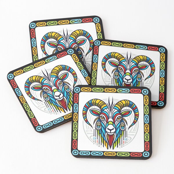 Item preview, Tribal Haida Chinese Horoscope Goat Design designed and sold by TribalioDesigns.