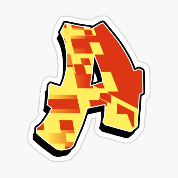 A - blocky Sticker