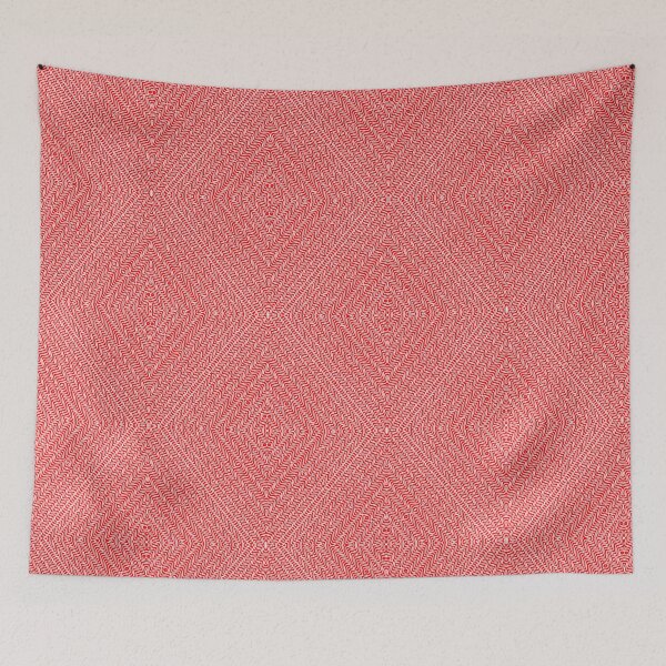 Item preview, red and white lines forming an intricate geometric design,seamless pattern for decorating all fashion,fabrics,wallpapers and prints on red background. designed and sold by Meily2566.