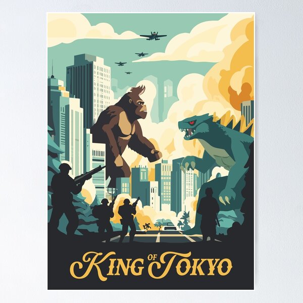 Item preview, KING OF TOKYO - Inspired Poster / Retro Board Game Poster / Wall Art Print / Fantasy, Board Game, RPG, DnD / Home Decor Gift Idea  designed and sold by RoleplayRealm.
