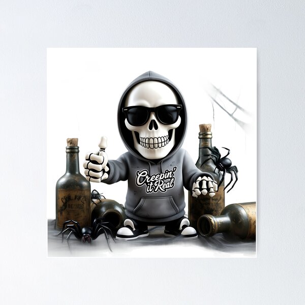 Item preview, Creepin' It Real skeleton hoodie T-shirt  designed and sold by fashionsicon.