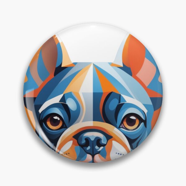 Item preview, Abstract and geometric representation of a French bulldog face designed and sold by jean-nicolas.