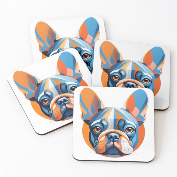 Item preview, Abstract and geometric representation of a French bulldog face designed and sold by jean-nicolas.