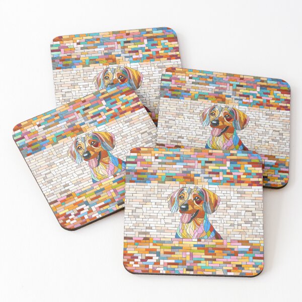 Item preview, Dachshund dog  - Doxie -colorful mosaic designed and sold by k9printart.