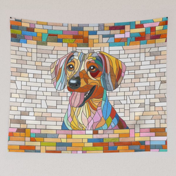 Item preview, Dachshund dog  - Doxie -colorful mosaic designed and sold by k9printart.
