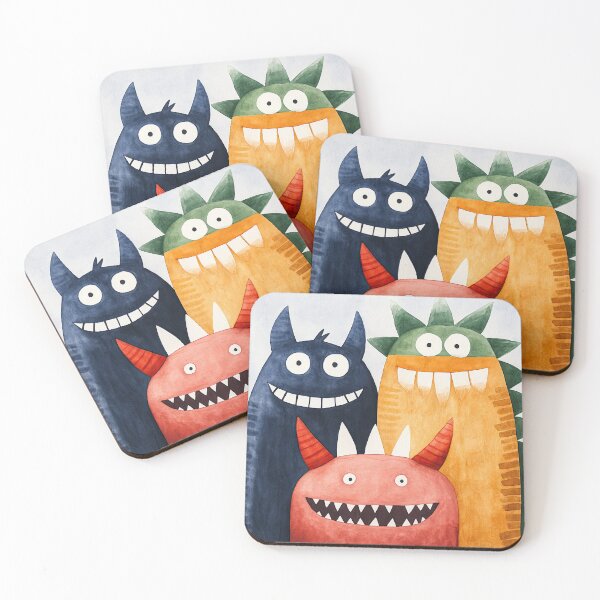 Item preview, Three Happy Monsters with Big Smiles designed and sold by WPCreator.