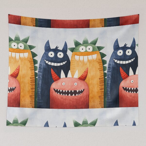 Item preview, Three Happy Monsters with Big Smiles designed and sold by WPCreator.