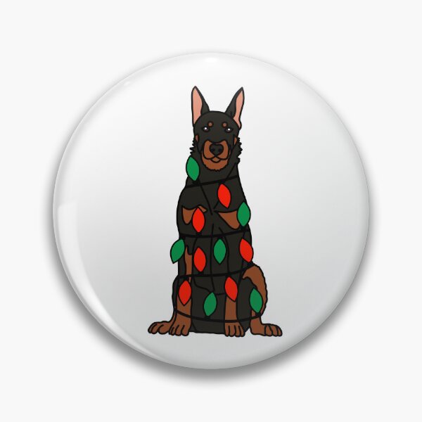 Item preview, Beauceron Dog with Christmas Lights Wrapped Around Its Body – Festive and Adorable Design  Description: Get into the holiday spirit with our adorable Dog with Christmas Lights design! designed and sold by MrsCreative1.