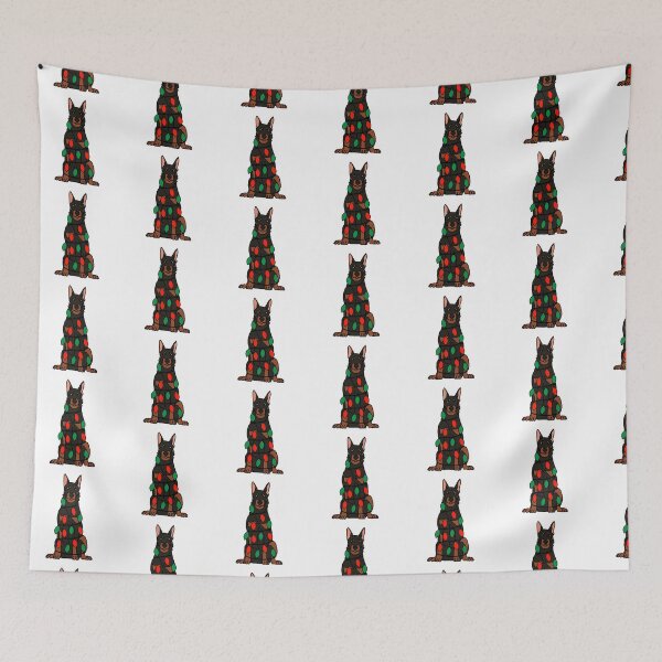Item preview, Beauceron Dog with Christmas Lights Wrapped Around Its Body – Festive and Adorable Design  Description: Get into the holiday spirit with our adorable Dog with Christmas Lights design! designed and sold by MrsCreative1.