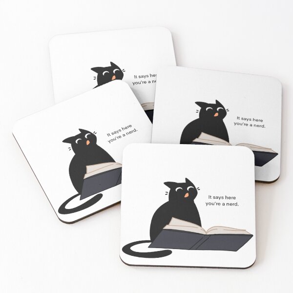 Item preview, It says here you’re a nerd. - Black Cat designed and sold by Solena Joy.