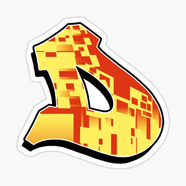D - blocky Sticker