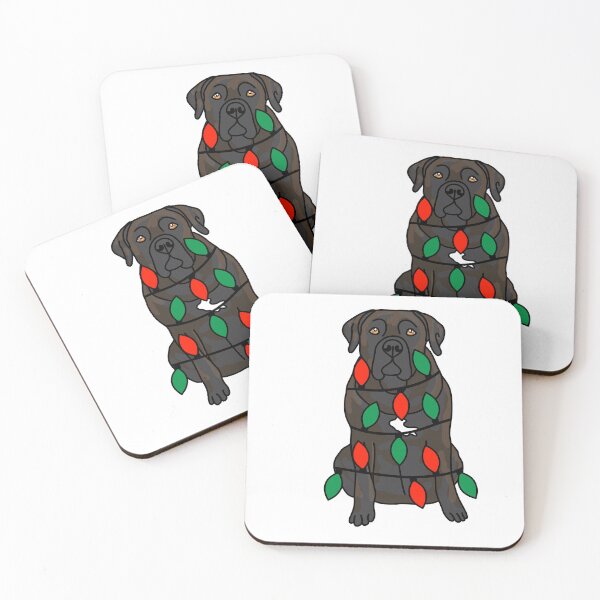 Item preview, Boerboel Black Dog with Christmas Lights Wrapped Around Its Body – Festive and Adorable Design  Description: Get into the holiday spirit with our adorable Dog with Christmas Lights design! designed and sold by MrsCreative1.