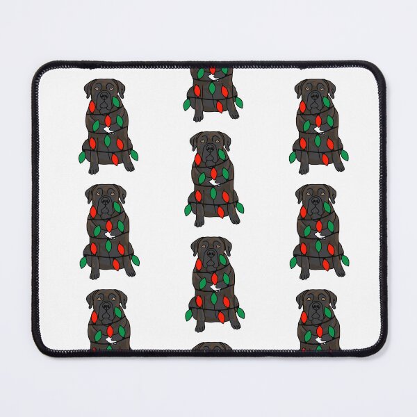 Item preview, Boerboel Black Dog with Christmas Lights Wrapped Around Its Body – Festive and Adorable Design  Description: Get into the holiday spirit with our adorable Dog with Christmas Lights design! designed and sold by MrsCreative1.