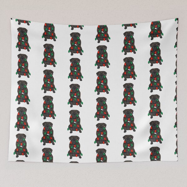 Item preview, Boerboel Black Dog with Christmas Lights Wrapped Around Its Body – Festive and Adorable Design  Description: Get into the holiday spirit with our adorable Dog with Christmas Lights design! designed and sold by MrsCreative1.