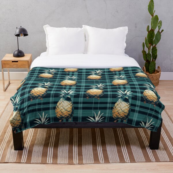 Aperçu de l'œuvre Plaid ananas oiseaux créée et vendue par  patchworkpersona.