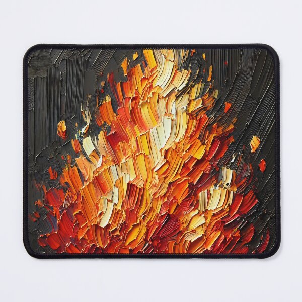 Item preview, Abstract Flames – Palette Knife Art in Vibrant Colors designed and sold by SakuraJapanArt.