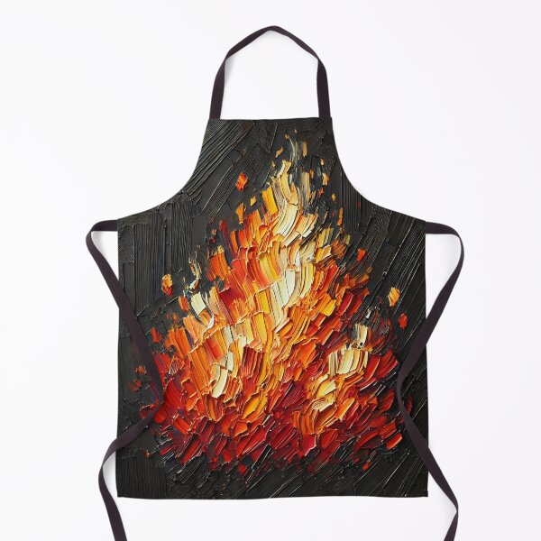 Item preview, Abstract Flames – Palette Knife Art in Vibrant Colors designed and sold by SakuraJapanArt.