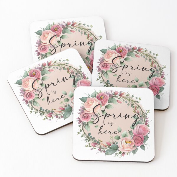Item preview, Spring is here Wreath - floral leafy watercolour wreath with bees for Springtime Decor designed and sold by Chestnut Falls Studio.