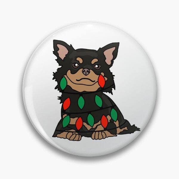 Item preview, Chihuahua Black Dog with Christmas Lights Wrapped Around Its Body – Festive and Adorable Design  Description: Get into the holiday spirit with our adorable Dog with Christmas Lights design! designed and sold by MrsCreative1.