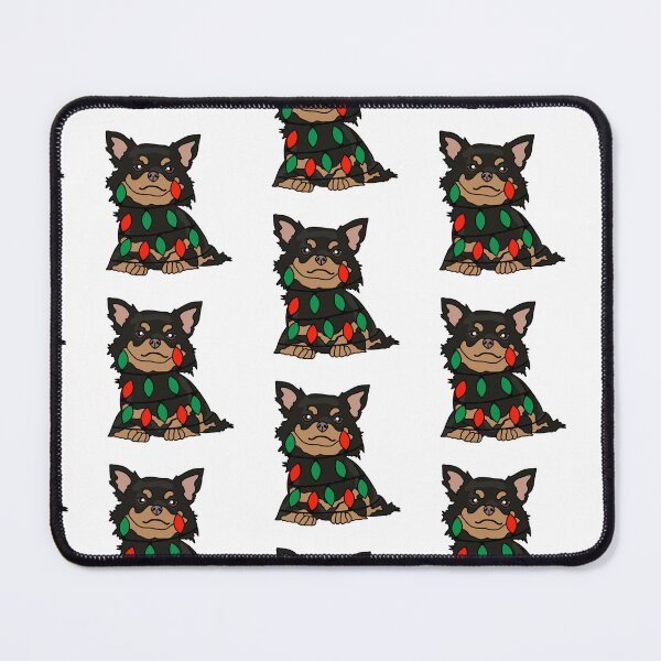 Item preview, Chihuahua Black Dog with Christmas Lights Wrapped Around Its Body – Festive and Adorable Design  Description: Get into the holiday spirit with our adorable Dog with Christmas Lights design! designed and sold by MrsCreative1.