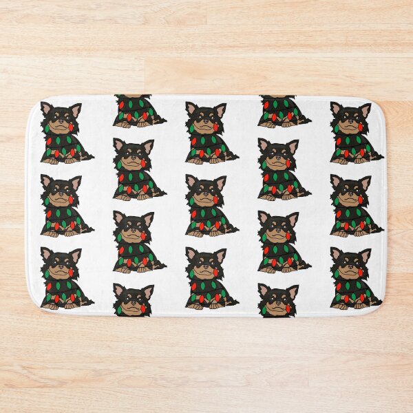 Item preview, Chihuahua Black Dog with Christmas Lights Wrapped Around Its Body – Festive and Adorable Design  Description: Get into the holiday spirit with our adorable Dog with Christmas Lights design! designed and sold by MrsCreative1.