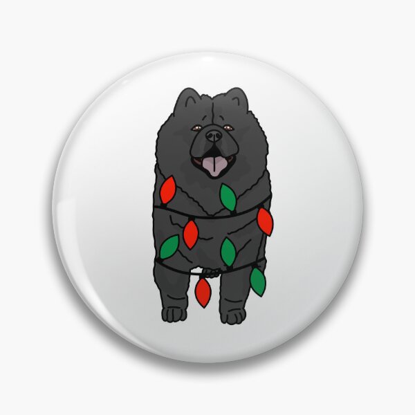 Item preview, Chowchow Black Dog with Christmas Lights Wrapped Around Its Body – Festive and Adorable Design  Description: Get into the holiday spirit with our adorable Dog with Christmas Lights design! designed and sold by MrsCreative1.