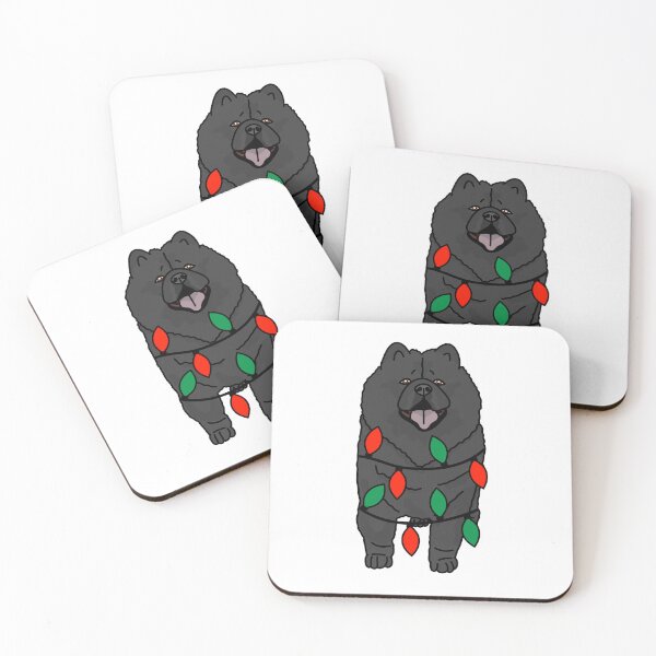 Item preview, Chowchow Black Dog with Christmas Lights Wrapped Around Its Body – Festive and Adorable Design  Description: Get into the holiday spirit with our adorable Dog with Christmas Lights design! designed and sold by MrsCreative1.