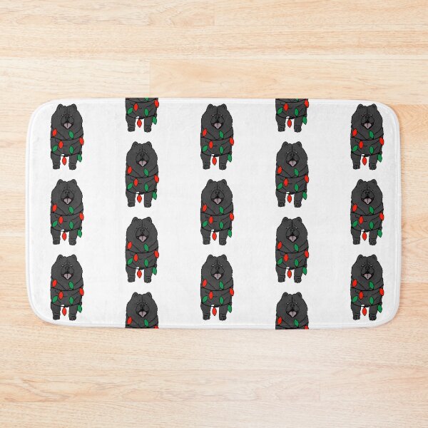 Item preview, Chowchow Black Dog with Christmas Lights Wrapped Around Its Body – Festive and Adorable Design  Description: Get into the holiday spirit with our adorable Dog with Christmas Lights design! designed and sold by MrsCreative1.