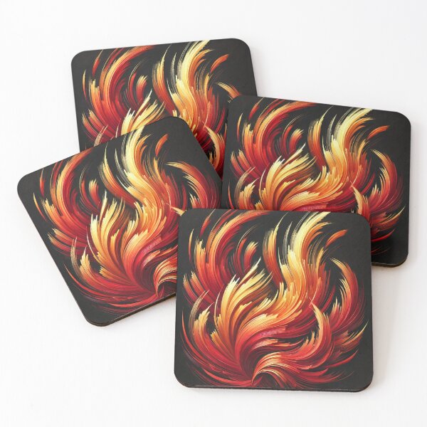 Item preview, Abstract Flames – Flowing Fire Palette Knife Art designed and sold by SakuraJapanArt.