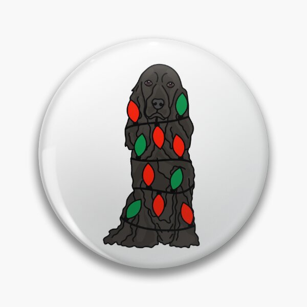 Item preview, Cocker Spaniel Black Dog with Christmas Lights Wrapped Around Its Body – Festive and Adorable Design  Description: Get into the holiday spirit with our adorable Dog with Christmas Lights design! designed and sold by MrsCreative1.
