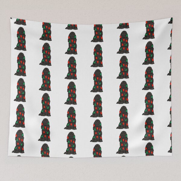 Item preview, Cocker Spaniel Black Dog with Christmas Lights Wrapped Around Its Body – Festive and Adorable Design  Description: Get into the holiday spirit with our adorable Dog with Christmas Lights design! designed and sold by MrsCreative1.