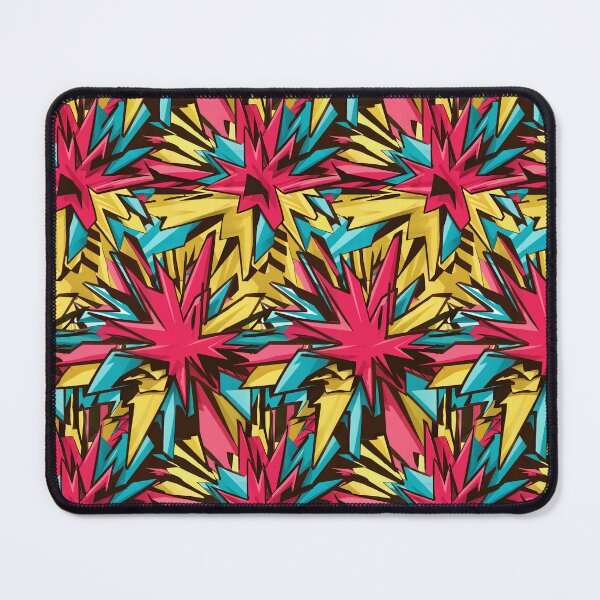 Item preview, Vibrant design, color blocks, electric pink, lime, turquoise, golden yellow, energetic, tropical-inspired, dynamic, abstract forms, movement, excitement, bold, eye-catching, attention-grabbing designed and sold by TheFrenchVegan.