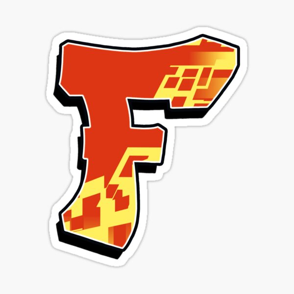F - blocky Sticker