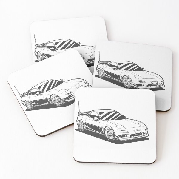 Item preview, JDM Mazda RX-7 FD Black And White Style  designed and sold by TrilogyMerch.