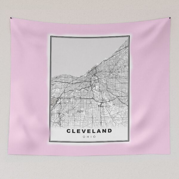 Item preview, Pastel Pink Cleveland Map designed and sold by Tamas Das.