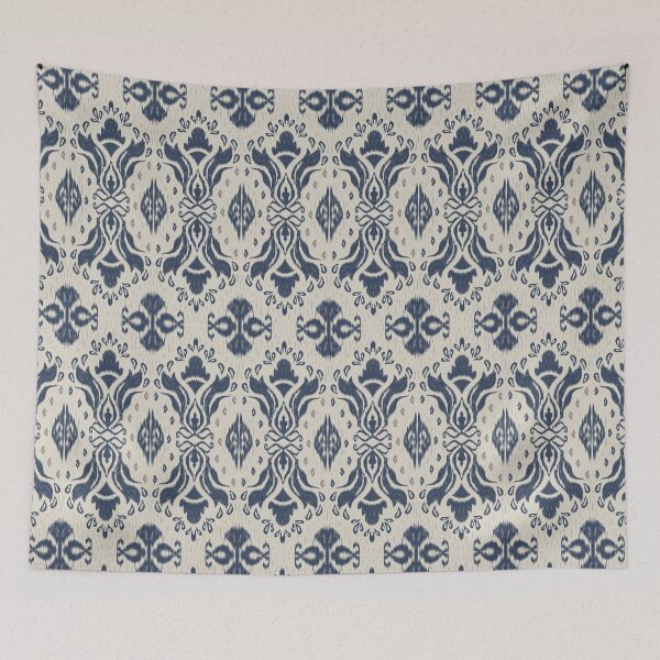 Item preview, blue ikat seamless pattern, boho colors seamless wallpaper. Ethnic Ikat abstract background art, geometric design, motif ethnic handmade, Ikat ethnic tribal designed and sold by Smht1928.