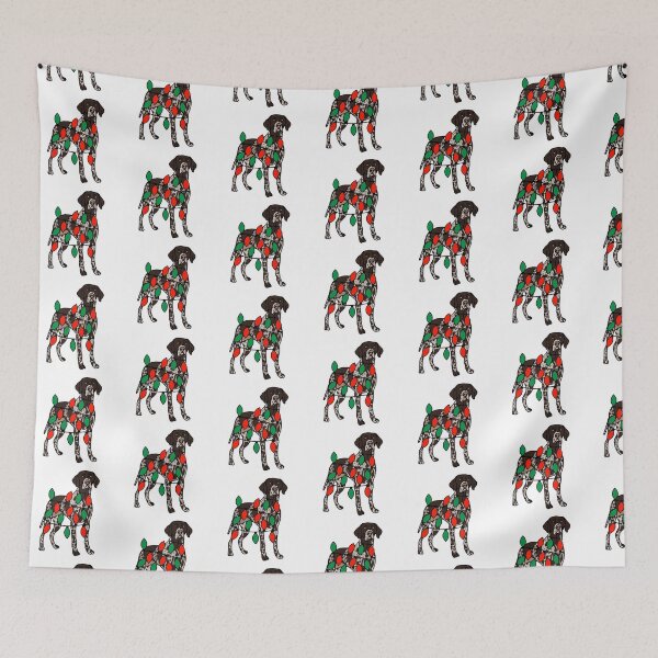 Item preview, English Pointer Dog with Christmas Lights Wrapped Around Its Body – Festive and Adorable Design  Description: Get into the holiday spirit with our adorable Dog with Christmas Lights design! designed and sold by MrsCreative1.