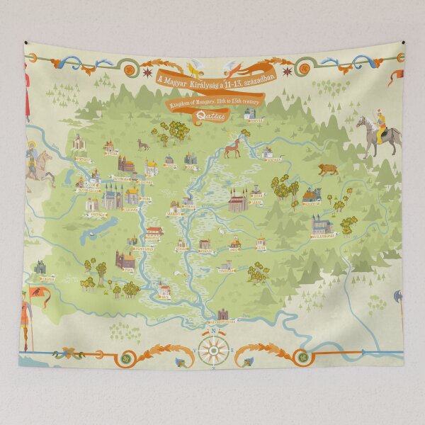 Item preview, Kingdom of Hungary, Medieval Map, 11th - 13th century designed and sold by QatlasMap Shop.