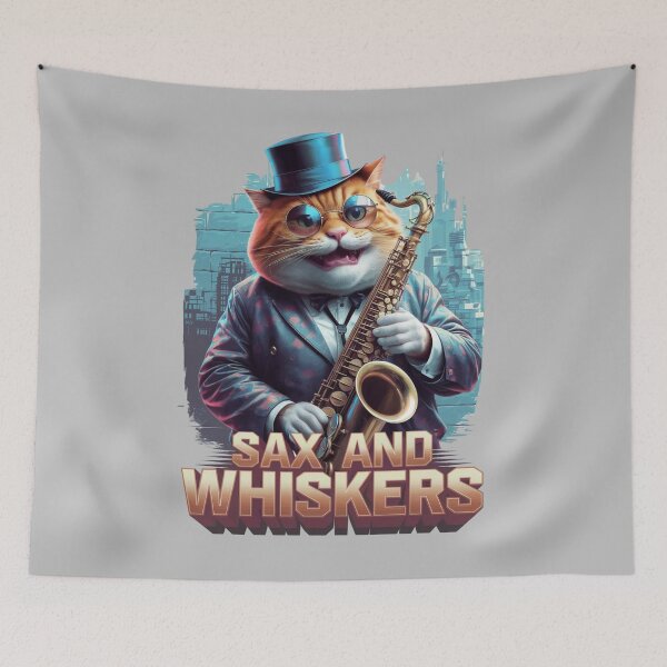 Item preview, Sax and whiskers - Saxophone cat designed and sold by JansenGS.